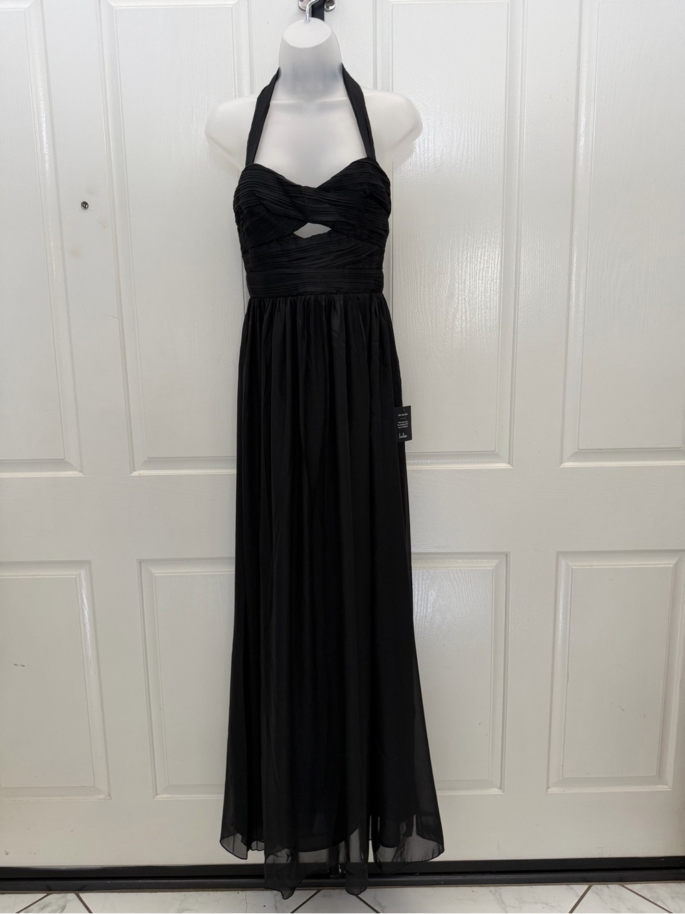 Lulus Elegant Black Halter Evening Dress Sz S